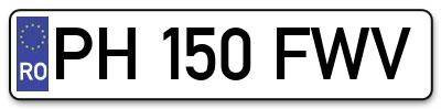 Placuta inmatriculare numar auto  PH-150-FWV, PH 150 FWV, PH150FWV