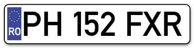Placuta inmatriculare numar auto  PH-152-FXR, PH 152 FXR, PH152FXR