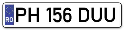 Placuta inmatriculare numar auto  PH-156-DUU, PH 156 DUU, PH156DUU