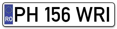 Placuta inmatriculare numar auto  PH-156-WRI, PH 156 WRI, PH156WRI