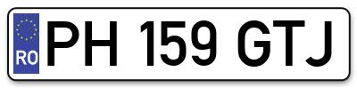 Placuta inmatriculare numar auto  PH-159-GTJ, PH 159 GTJ, PH159GTJ