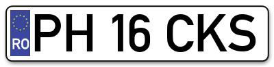 Placuta inmatriculare numar auto  PH-16-CKS, PH 16 CKS, PH16CKS