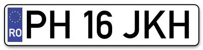 Placuta inmatriculare numar auto  PH-16-JKH, PH 16 JKH, PH16JKH