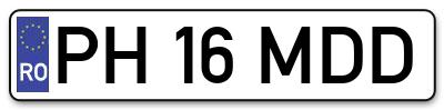 Placuta inmatriculare numar auto  PH-16-MDD, PH 16 MDD, PH16MDD
