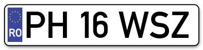 Placuta inmatriculare numar auto  PH-16-WSZ, PH 16 WSZ, PH16WSZ