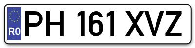Placuta inmatriculare numar auto  PH-161-XVZ, PH 161 XVZ, PH161XVZ