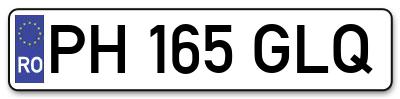 Placuta inmatriculare numar auto  PH-165-GLQ, PH 165 GLQ, PH165GLQ
