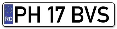 Placuta inmatriculare numar auto  PH-17-BVS, PH 17 BVS, PH17BVS