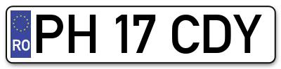 Placuta inmatriculare numar auto  PH-17-CDY, PH 17 CDY, PH17CDY