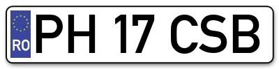 Placuta inmatriculare numar auto  PH-17-CSB, PH 17 CSB, PH17CSB