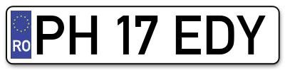 Placuta inmatriculare numar auto  PH-17-EDY, PH 17 EDY, PH17EDY