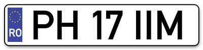 Placuta inmatriculare numar auto  PH-17-IIM, PH 17 IIM, PH17IIM