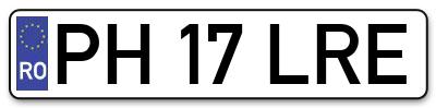 Placuta inmatriculare numar auto  PH-17-LRE, PH 17 LRE, PH17LRE