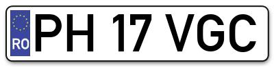 Placuta inmatriculare numar auto  PH-17-VGC, PH 17 VGC, PH17VGC