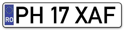 Placuta inmatriculare numar auto  PH-17-XAF, PH 17 XAF, PH17XAF