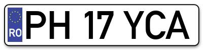 Placuta inmatriculare numar auto  PH-17-YCA, PH 17 YCA, PH17YCA