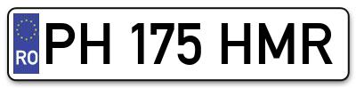 Placuta inmatriculare numar auto  PH-175-HMR, PH 175 HMR, PH175HMR