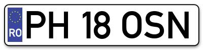 Placuta inmatriculare numar auto  PH-18-OSN, PH 18 OSN, PH18OSN