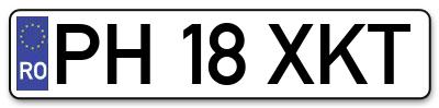 Placuta inmatriculare numar auto  PH-18-XKT, PH 18 XKT, PH18XKT