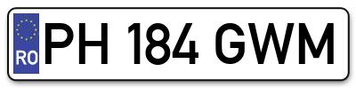 Placuta inmatriculare numar auto  PH-184-GWM, PH 184 GWM, PH184GWM