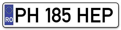 Placuta inmatriculare numar auto  PH-185-HEP, PH 185 HEP, PH185HEP