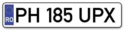 Placuta inmatriculare numar auto  PH-185-UPX, PH 185 UPX, PH185UPX