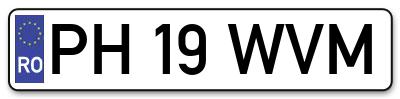 Placuta inmatriculare numar auto  PH-19-WVM, PH 19 WVM, PH19WVM