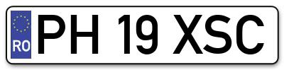 Placuta inmatriculare numar auto  PH-19-XSC, PH 19 XSC, PH19XSC