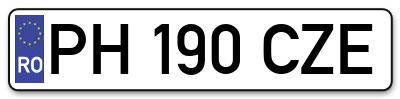 Placuta inmatriculare numar auto  PH-190-CZE, PH 190 CZE, PH190CZE