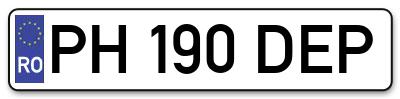 Placuta inmatriculare numar auto  PH-190-DEP, PH 190 DEP, PH190DEP