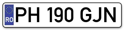 Placuta inmatriculare numar auto  PH-190-GJN, PH 190 GJN, PH190GJN