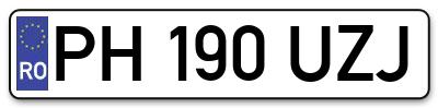 Placuta inmatriculare numar auto  PH-190-UZJ, PH 190 UZJ, PH190UZJ