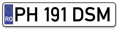 Placuta inmatriculare numar auto  PH-191-DSM, PH 191 DSM, PH191DSM