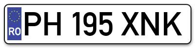 Placuta inmatriculare numar auto  PH-195-XNK, PH 195 XNK, PH195XNK