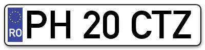 Placuta inmatriculare numar auto  PH-20-CTZ, PH 20 CTZ, PH20CTZ
