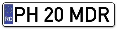 Placuta inmatriculare numar auto  PH-20-MDR, PH 20 MDR, PH20MDR