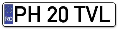 Placuta inmatriculare numar auto  PH-20-TVL, PH 20 TVL, PH20TVL