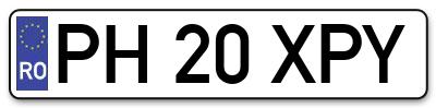 Placuta inmatriculare numar auto  PH-20-XPY, PH 20 XPY, PH20XPY