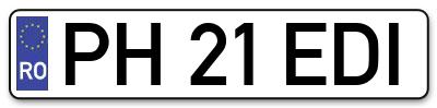 Placuta inmatriculare numar auto  PH-21-EDI, PH 21 EDI, PH21EDI