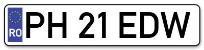 Placuta inmatriculare numar auto  PH-21-EDW, PH 21 EDW, PH21EDW