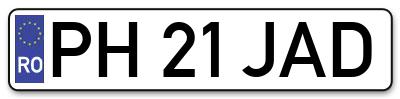 Placuta inmatriculare numar auto  PH-21-JAD, PH 21 JAD, PH21JAD