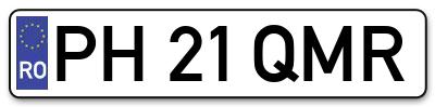 Placuta inmatriculare numar auto  PH-21-QMR, PH 21 QMR, PH21QMR