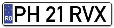 Placuta inmatriculare numar auto  PH-21-RVX, PH 21 RVX, PH21RVX