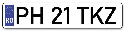 Placuta inmatriculare numar auto  PH-21-TKZ, PH 21 TKZ, PH21TKZ