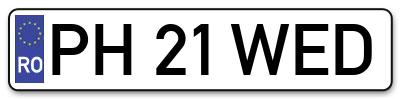 Placuta inmatriculare numar auto  PH-21-WED, PH 21 WED, PH21WED