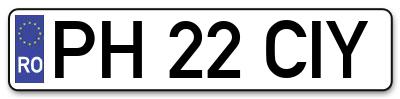 Placuta inmatriculare numar auto  PH-22-CIY, PH 22 CIY, PH22CIY