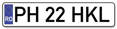 Placuta inmatriculare numar auto  PH-22-HKL, PH 22 HKL, PH22HKL