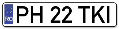 Placuta inmatriculare numar auto  PH-22-TKI, PH 22 TKI, PH22TKI