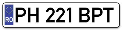 Placuta inmatriculare numar auto  PH-221-BPT, PH 221 BPT, PH221BPT