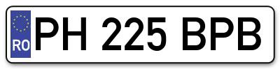 Placuta inmatriculare numar auto  PH-225-BPB, PH 225 BPB, PH225BPB